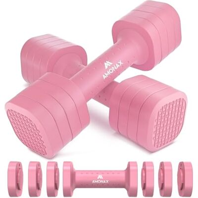 Amonax Verstelbare halterset, 0,9 kg/1,4 kg/1,8 kg/2,3 kg, 4-in-1 halterset voor dames en heren, vrije gewichten voor thuissportschool, gewichten voor krachttraining Amonax Verstelbare halterset, 0,9 kg/1,4 kg/1,8 kg/2,3 kg, 4-in-1 halterset voor dames en heren, vrije gewichten voor thuissportschool, gewichten voor krachttraining
