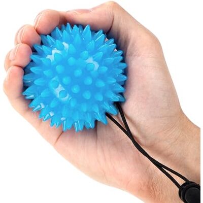 Songella Handmassagebal met elastische polsband, lichtblauw, voor krachttraining, handmassage, therapie Songella Handmassagebal met elastische polsband, lichtblauw, voor krachttraining, handmassage, therapie