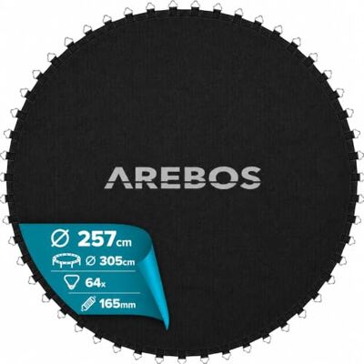 Arebos Springmat voor trampoline Ø 257 cm, voor trampolines met een diameter van 305 cm, 64 ogen en 165 mm veerlengte, springmat, maximale belasting 150 kg, 9 naden, Arebos Springmat voor trampoline Ø 257 cm, voor trampolines met een diameter van 305 cm, 64 ogen en 165 mm veerlengte, springmat, maximale belasting 150 kg, 9 naden,