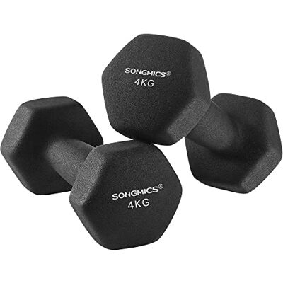 SONGMICS Set van 2 zeshoekige halters met neopreen coating voor krachttraining, training, fitness, thuis SONGMICS Set van 2 zeshoekige halters met neopreen coating voor krachttraining, training, fitness, thuis