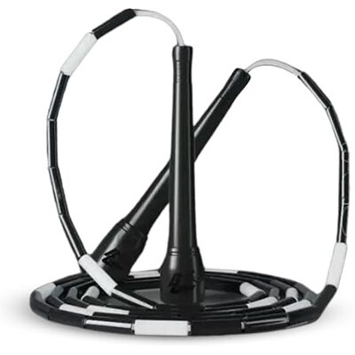 Buddy Lee Springtouw van parels, zwart/wit, verstelbaar springtouw voor kinderen en volwassenen, duurzaam, knoopvrij springtouw met ergonomische handgrepen voor cardio, training en Buddy Lee Springtouw van parels, zwart/wit, verstelbaar springtouw voor kinderen en volwassenen, duurzaam, knoopvrij springtouw met ergonomische handgrepen voor cardio, training en