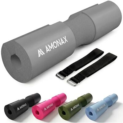 Amonax Barbell Squat Pad kniebuigschuim van schuim, neksteun en schouders, bescherming voor squats, lunges, hip thrusts, gewichtheffen, halterkussen, squatkussen Amonax Barbell Squat Pad kniebuigschuim van schuim, neksteun en schouders, bescherming voor squats, lunges, hip thrusts, gewichtheffen, halterkussen, squatkussen