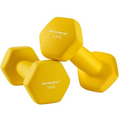 SONGMICS Set van 2 zeshoekige halters met neopreen coating voor krachttraining, training, fitness, thuis SONGMICS Set van 2 zeshoekige halters met neopreen coating voor krachttraining, training, fitness, thuis