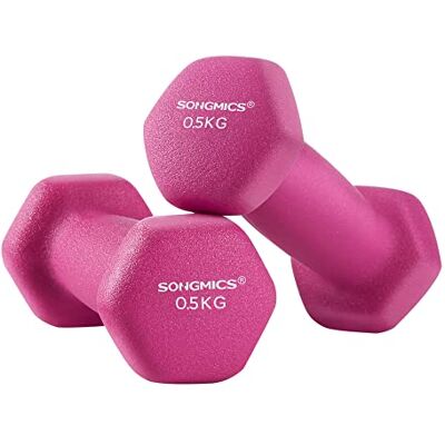 SONGMICS Set van 2 zeshoekige halters met neopreen coating voor krachttraining, training, fitness, thuis SONGMICS Set van 2 zeshoekige halters met neopreen coating voor krachttraining, training, fitness, thuis