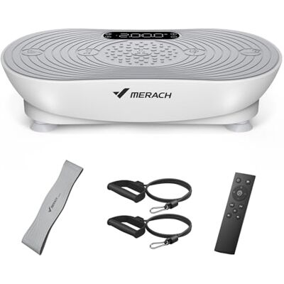MERACH Trillingsplatform voor training en lichaamsmodellering, met 99 snelheidsniveaus, geïntegreerde bluetooth-luidspreker, led-touchscreen en elastische trekkoord Écran tactile LED, Cordons de traction élastiques, Entraînement et modelage du corps MERACH Trillingsplatform voor training en lichaamsmodellering, met 99 snelheidsniveaus, geïntegreerde bluetooth-luidspreker, led-touchscreen en elastische trekkoord Écran tactile LED, Cordons de traction élastiques, Entraînement et modelage du corps