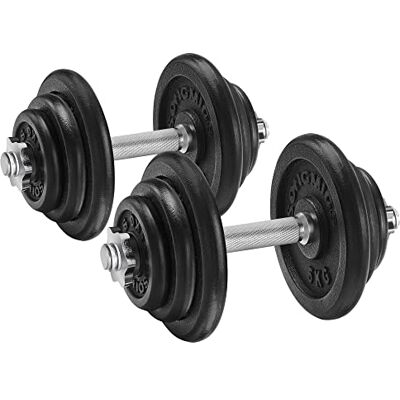 SONGMICS SYL40T Halters voor krachttraining, 20 kg, gietijzer, 2 x 20 kg, verstelbaar gewicht, stalen stang, fitness, krachttraining, thuis, zwart SYL40T SONGMICS SYL40T Halters voor krachttraining, 20 kg, gietijzer, 2 x 20 kg, verstelbaar gewicht, stalen stang, fitness, krachttraining, thuis, zwart SYL40T