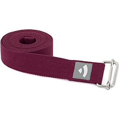 Bodhi Asana Yogariem van 100% katoen, praktisch yoga-accessoire om uit te rekken, yoga-riem met metalen schuifgesp, voor beginners en gevorderden, 250 x 3,8 cm Bodhi Asana Yogariem van 100% katoen, praktisch yoga-accessoire om uit te rekken, yoga-riem met metalen schuifgesp, voor beginners en gevorderden, 250 x 3,8 cm