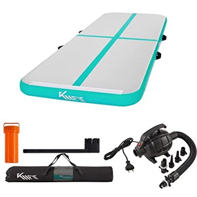 KM KM Fit Airtrack Opblaasbare gymnastiekmat, 4 m, met draagtas, elektrische luchtpomp en reparatieset, uv-bestendig, tumbling-mat, trainingsmat KM KM Fit Airtrack Opblaasbare gymnastiekmat, 4 m, met draagtas, elektrische luchtpomp en reparatieset, uv-bestendig, tumbling-mat, trainingsmat