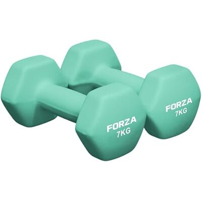 FORZA Zeshoekige halters van neopreen met antislip handgreep, ergonomisch design voor krachttraining en thuistraining, verkrijgbaar in verschillende gewichten FORZA Zeshoekige halters van neopreen met antislip handgreep, ergonomisch design voor krachttraining en thuistraining, verkrijgbaar in verschillende gewichten