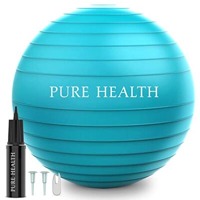 Pure Ballon de yoga suisse Anti-éclatement Extra épais avec pompe à main pour salle de sport à domicile Ballon de yoga pour yoga, pilates, fitness, grossesse et travail Pure Ballon de yoga suisse Anti-éclatement Extra épais avec pompe à main pour salle de sport à domicile Ballon de yoga pour yoga, pilates, fitness, grossesse et travail