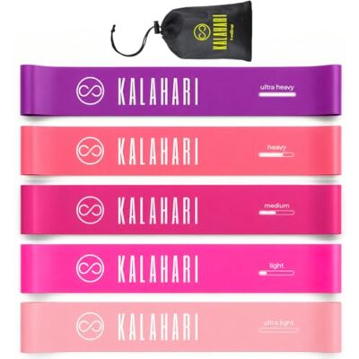 KALAHARI 4 wellness KALAHARI Elastische fitnessband, 5 stuks, met e-book oefeningen in het Frans en tas, elastische sport krachttraining met 5 krachtniveaus, weerstandsbanden voor rekken, yoga, pilates, gym, crossfit KALAHARI 4 wellness KALAHARI Elastische fitnessband, 5 stuks, met e-book oefeningen in het Frans en tas, elastische sport krachttraining met 5 krachtniveaus, weerstandsbanden voor rekken, yoga, pilates, gym, crossfit