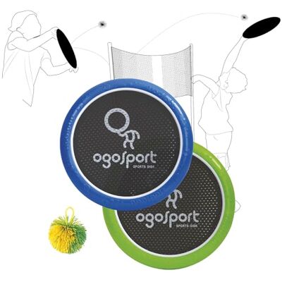 Schildkröt Ogo Sport Set 2 Ogo Softdiscs Ø 29 cm limoengroen en blauw 1 bal inbegrepen populair behendigheids- en reflexspel Schildkröt Ogo Sport Set 2 Ogo Softdiscs Ø 29 cm limoengroen en blauw 1 bal inbegrepen populair behendigheids- en reflexspel