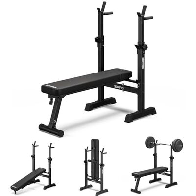 ZIPRO Persbank Fitnessbank met verstelbare halterplanken, opvouwbare halterbank met push-up-handgrepen, totale belasting 230 kg, voedingsstation zonder stang ZIPRO Persbank Fitnessbank met verstelbare halterplanken, opvouwbare halterbank met push-up-handgrepen, totale belasting 230 kg, voedingsstation zonder stang