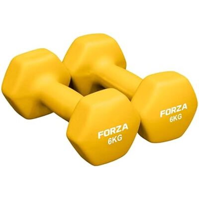 FORZA Zeshoekige halters van neopreen met antislip handgreep, ergonomisch design voor krachttraining en thuistraining, verkrijgbaar in verschillende gewichten FORZA Zeshoekige halters van neopreen met antislip handgreep, ergonomisch design voor krachttraining en thuistraining, verkrijgbaar in verschillende gewichten