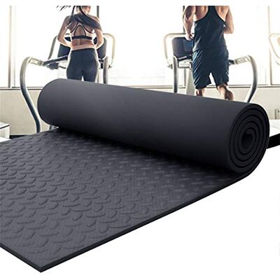 AWERQ Vloerbeschermingsmat voor loopband, zwart, 1 cm, dik, tegen lawaai, voor loopband, antislip, voor fitnessapparaten, 200 x 100 cm AWERQ Vloerbeschermingsmat voor loopband, zwart, 1 cm, dik, tegen lawaai, voor loopband, antislip, voor fitnessapparaten, 200 x 100 cm