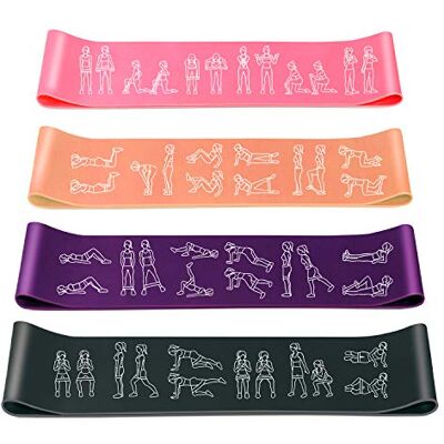 Amonax Set weerstandsbanden voor mannen en vrouwen Home fitness banden voor benen, billen en armen Voor yoga, pilates Elastische band Amonax Set weerstandsbanden voor mannen en vrouwen Home fitness banden voor benen, billen en armen Voor yoga, pilates Elastische band