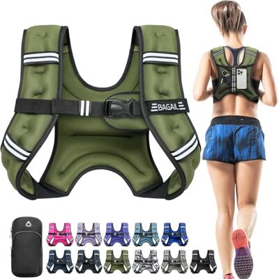 BAGAIL Gewichtsvest voor krachttraining, verstelbare borstgrootte, praktische zak, verzwaarde vesten van zandijzer, ideaal voor fitnesstraining, yoga en aerobicsoefeningen BAGAIL Gewichtsvest voor krachttraining, verstelbare borstgrootte, praktische zak, verzwaarde vesten van zandijzer, ideaal voor fitnesstraining, yoga en aerobicsoefeningen