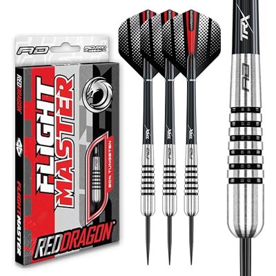 Dragon Torpedo Flightmaster dartpijlen, 28 g, stalen punt 80% wolfraam Veren en as inbegrepen Dragon Torpedo Flightmaster dartpijlen, 28 g, stalen punt 80% wolfraam Veren en as inbegrepen