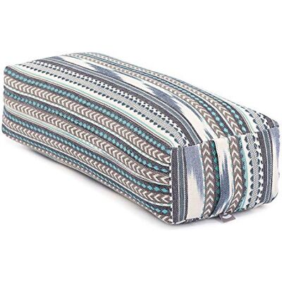 Bodhi Salamba Bolster Ethno Collection yogakussen vierkant met bio-speltvulling, overtrek wasbaar van 100% katoen, yoga-rol voor Yin yoga, pilates, meditatie, Ikat geweven Bodhi Salamba Bolster Ethno Collection yogakussen vierkant met bio-speltvulling, overtrek wasbaar van 100% katoen, yoga-rol voor Yin yoga, pilates, meditatie, Ikat geweven