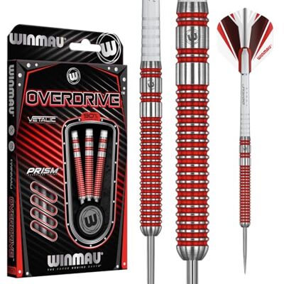 WINMAU Overdrive Wolfraam dartset met vleugels en prismatische schachten WINMAU Overdrive Wolfraam dartset met vleugels en prismatische schachten