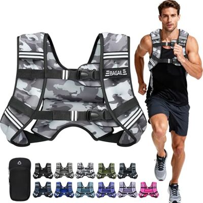 BAGAIL Gewichtsvest voor krachttraining, verstelbare borstgrootte, praktische zak, verzwaarde vesten van zandijzer, ideaal voor fitnesstraining, yoga en aerobicsoefeningen BAGAIL Gewichtsvest voor krachttraining, verstelbare borstgrootte, praktische zak, verzwaarde vesten van zandijzer, ideaal voor fitnesstraining, yoga en aerobicsoefeningen