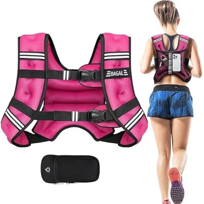 BAGAIL Gewichtsvest voor krachttraining, verstelbare borstgrootte, praktische zak, verzwaarde vesten van zandijzer, ideaal voor fitnesstraining, yoga en aerobicsoefeningen BAGAIL Gewichtsvest voor krachttraining, verstelbare borstgrootte, praktische zak, verzwaarde vesten van zandijzer, ideaal voor fitnesstraining, yoga en aerobicsoefeningen