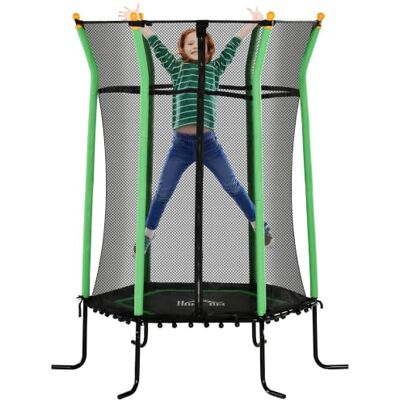 HOMCOM Indoortrampoline voor kinderen met veiligheidsnet, rubberen touw, trampoline voor kinderen tot 50 kg, voor kinderen van 3 tot 10 jaar HOMCOM Indoortrampoline voor kinderen met veiligheidsnet, rubberen touw, trampoline voor kinderen tot 50 kg, voor kinderen van 3 tot 10 jaar