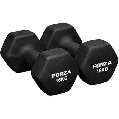 FORZA Zeshoekige halters van neopreen met antislip handgreep, ergonomisch design voor krachttraining en thuistraining, verkrijgbaar in verschillende gewichten FORZA Zeshoekige halters van neopreen met antislip handgreep, ergonomisch design voor krachttraining en thuistraining, verkrijgbaar in verschillende gewichten