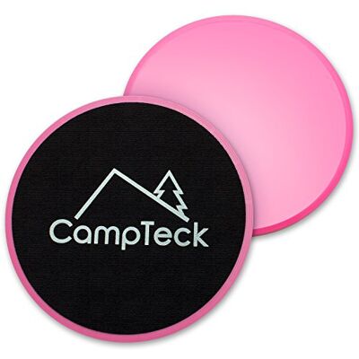 CampTeck Set van 2 dubbelzijdige glijschijven voor fitnesstraining thuis, buik- en full-body oefeningen voor gebruik op tapijten en harde vloeren CampTeck Set van 2 dubbelzijdige glijschijven voor fitnesstraining thuis, buik- en full-body oefeningen voor gebruik op tapijten en harde vloeren