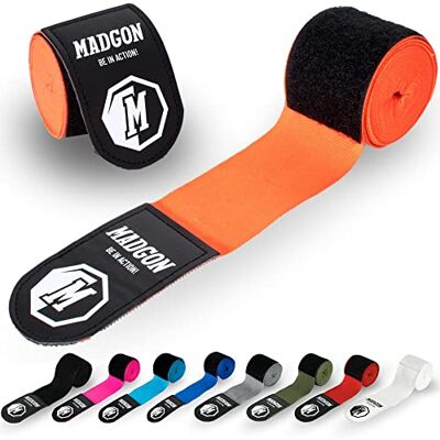 MADGON Bokshanddoeken met klittenband en hoogwaardige duimlus, 3 m/3,8 m/4,5 m, duurzame handenveloppen voor MMA, boksen, kickboksen, sparren, bandages MADGON Bokshanddoeken met klittenband en hoogwaardige duimlus, 3 m/3,8 m/4,5 m, duurzame handenveloppen voor MMA, boksen, kickboksen, sparren, bandages