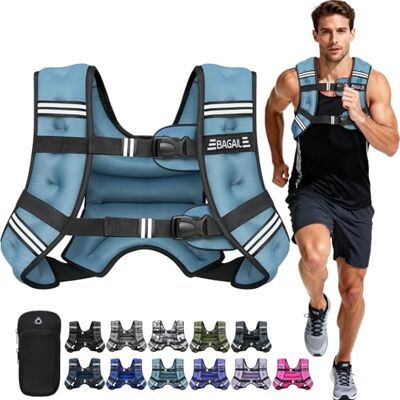 BAGAIL Gewichtsvest voor krachttraining, verstelbare borstgrootte, praktische zak, verzwaarde vesten van zandijzer, ideaal voor fitnesstraining, yoga en aerobicsoefeningen BAGAIL Gewichtsvest voor krachttraining, verstelbare borstgrootte, praktische zak, verzwaarde vesten van zandijzer, ideaal voor fitnesstraining, yoga en aerobicsoefeningen