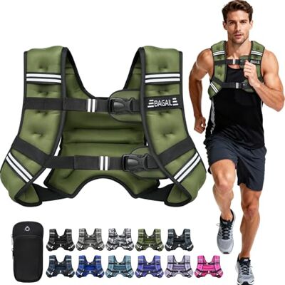 BAGAIL Gewichtsvest voor krachttraining, verstelbare borstgrootte, praktische zak, verzwaarde vesten van zandijzer, ideaal voor fitnesstraining, yoga en aerobicsoefeningen BAGAIL Gewichtsvest voor krachttraining, verstelbare borstgrootte, praktische zak, verzwaarde vesten van zandijzer, ideaal voor fitnesstraining, yoga en aerobicsoefeningen