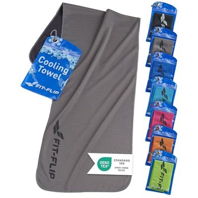 Fit-Flip Perfecte koelhanddoek als microvezel sporthanddoek of verkoelende handdoek Airflip Cool Towel voor fitness, sport, reizen, yoga Fit-Flip Perfecte koelhanddoek als microvezel sporthanddoek of verkoelende handdoek Airflip Cool Towel voor fitness, sport, reizen, yoga