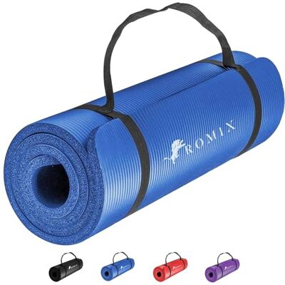 ROMIX Yogamat, dik, 10 mm, hoge dichtheid, antislip, milieuvriendelijk, gymnastiek, yoga, mat, premium licht, niet-giftig, vloermat, voor sportschool, fitness, meditatie, pilates, sport, kamperen, ROMIX Yogamat, dik, 10 mm, hoge dichtheid, antislip, milieuvriendelijk, gymnastiek, yoga, mat, premium licht, niet-giftig, vloermat, voor sportschool, fitness, meditatie, pilates, sport, kamperen,