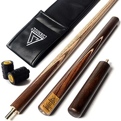 CUESOUL Handcraft D306 3/4 gezamenlijke snookerstaart met scharnierbescherming/gewricht, verpakt in kunstleren tas CUESOUL Handcraft D306 3/4 gezamenlijke snookerstaart met scharnierbescherming/gewricht, verpakt in kunstleren tas