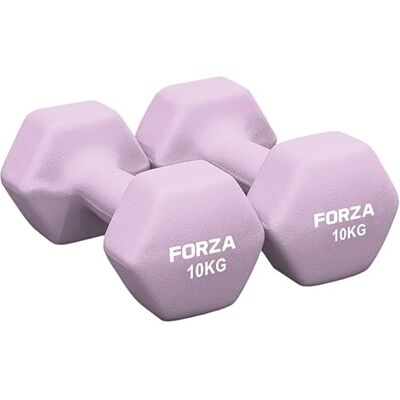 FORZA Zeshoekige halters van neopreen met antislip handgreep, ergonomisch design voor krachttraining en thuistraining, verkrijgbaar in verschillende gewichten FORZA Zeshoekige halters van neopreen met antislip handgreep, ergonomisch design voor krachttraining en thuistraining, verkrijgbaar in verschillende gewichten