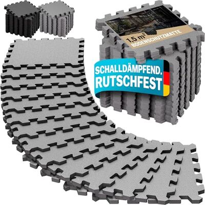 Monzana ® 18 stuks vloerbeschermingsmatten van EVA-schuim met randen, 30 x 30 cm, 1,5 m², voor fitness en zwembad Monzana ® 18 stuks vloerbeschermingsmatten van EVA-schuim met randen, 30 x 30 cm, 1,5 m², voor fitness en zwembad