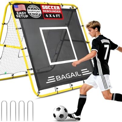 BAGAIL Dubbelzijdig reboundnet, voetbalnet, verstelbare hoek, verstelbare structuur, rebounet met lens voor behendigheidstraining, draagbaar voetbaldoel voor de tuin BAGAIL Dubbelzijdig reboundnet, voetbalnet, verstelbare hoek, verstelbare structuur, rebounet met lens voor behendigheidstraining, draagbaar voetbaldoel voor de tuin