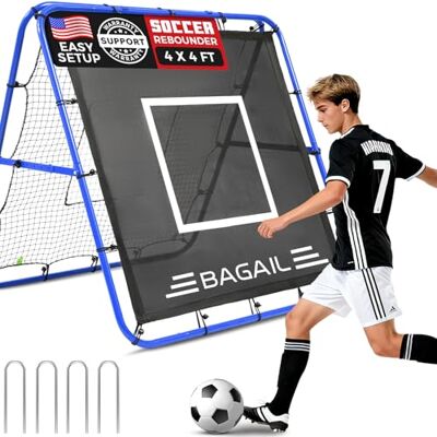 BAGAIL Dubbelzijdig reboundnet, voetbalnet, verstelbare hoek, verstelbare structuur, rebounet met lens voor behendigheidstraining, draagbaar voetbaldoel voor de tuin BAGAIL Dubbelzijdig reboundnet, voetbalnet, verstelbare hoek, verstelbare structuur, rebounet met lens voor behendigheidstraining, draagbaar voetbaldoel voor de tuin