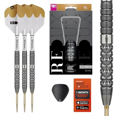 Target Darts Redux 90% wolfraam Zwitserse Point Steel Tip Dart Set (Barrel 01/02/03), 22G/23G/24G/25G/26G Pro Ultra No.6 Flights & Pro Grip Tag Shafts, DX Points Gold & SP Tool inbegrepen Target Darts Redux 90% wolfraam Zwitserse Point Steel Tip Dart Set (Barrel 01/02/03), 22G/23G/24G/25G/26G Pro Ultra No.6 Flights & Pro Grip Tag Shafts, DX Points Gold & SP Tool inbegrepen