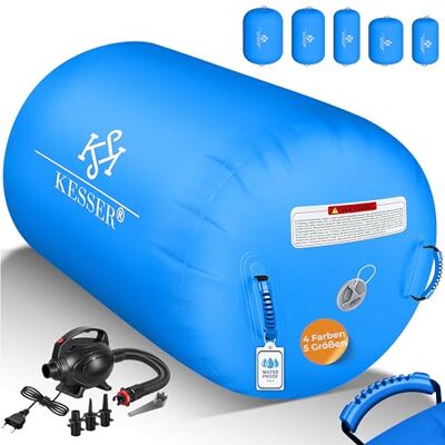 KESSER ® Air Roll Airtrack Opblaasbare gymnastiekrol, met draagtas en elektrische luchtpomp, gymnastiekvat, tuimelaar, yogarol, gymnastiekmat, fitnessrol KESSER ® Air Roll Airtrack Opblaasbare gymnastiekrol, met draagtas en elektrische luchtpomp, gymnastiekvat, tuimelaar, yogarol, gymnastiekmat, fitnessrol