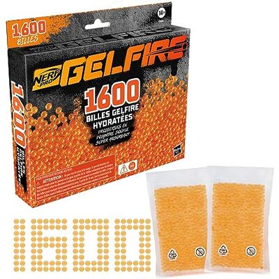 Nerf Pro Gelfire, navulverpakking met 1600 gehydrateerde gelfire ballen, compatibel met pro gelfire blasters Nerf Pro Gelfire, navulverpakking met 1600 gehydrateerde gelfire ballen, compatibel met pro gelfire blasters