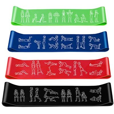 Amonax Set weerstandsbanden voor mannen en vrouwen Home fitness banden voor benen, billen en armen Voor yoga, pilates Elastische band Amonax Set weerstandsbanden voor mannen en vrouwen Home fitness banden voor benen, billen en armen Voor yoga, pilates Elastische band