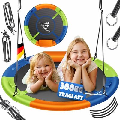 KESSER ® Vogelnestschommel Ø 100 cm, belastbaar tot 300 kg, met kussen en 4 verstelbare handgrepen, voor kinderen en volwassenen, meerkleurig KESSER ® Vogelnestschommel Ø 100 cm, belastbaar tot 300 kg, met kussen en 4 verstelbare handgrepen, voor kinderen en volwassenen, meerkleurig