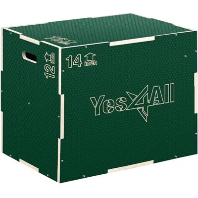 Yes4All 3-in-1 plyometrische houten kist plyometrische springbox voor thuissportschool en outdoor training, jump box 204 kg Yes4All 3-in-1 plyometrische houten kist plyometrische springbox voor thuissportschool en outdoor training, jump box 204 kg