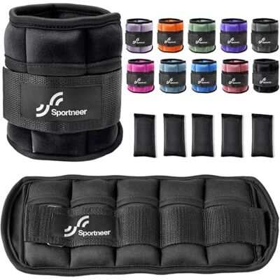 Sportneer enkelgewichten, verstelbare gewichten Pols Gewichtsbanden voor Fitness, Wandelen, Joggen, Training/0,5-2,25 kg per enkel, set van 2 stuks van 1 kg 4,5 kg Sportneer enkelgewichten, verstelbare gewichten Pols Gewichtsbanden voor Fitness, Wandelen, Joggen, Training/0,5-2,25 kg per enkel, set van 2 stuks van 1 kg 4,5 kg