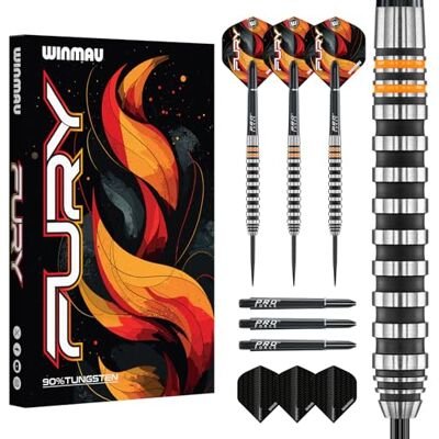 WINMAU Fury Wolfraam dartpijlen met prismatische vinnen en Vecta schachten 22-28 g WINMAU Fury Wolfraam dartpijlen met prismatische vinnen en Vecta schachten 22-28 g
