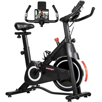 SPORTNOW Hometrainer met verstelbare magnetische weerstand, lcd-display Comfortabele zitting, verstelbaar zadel en stuur, voor cardio-training, capaciteit 120 kg SPORTNOW Hometrainer met verstelbare magnetische weerstand, lcd-display Comfortabele zitting, verstelbaar zadel en stuur, voor cardio-training, capaciteit 120 kg