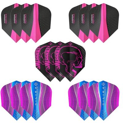 Harrows Set van 5 roze dartpijlen (in totaal 15 vinnen) 100 micron Premium kwaliteit Extra sterk Gemaakt in Groot-Brittannië Professionele dartaccessoires Harrows Set van 5 roze dartpijlen (in totaal 15 vinnen) 100 micron Premium kwaliteit Extra sterk Gemaakt in Groot-Brittannië Professionele dartaccessoires