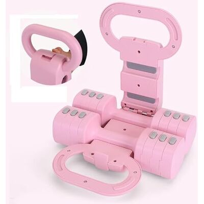 JAOGAUS Verstelbare kettlebell voor dames, 1-5 kg, met halter, fitness, thuis 2-in-1 set, verstelbaar, 1-5 kg, kettlebell en halter voor krachttraining, dames, thuisfitness en gecombineerde training JAOGAUS Verstelbare kettlebell voor dames, 1-5 kg, met halter, fitness, thuis 2-in-1 set, verstelbaar, 1-5 kg, kettlebell en halter voor krachttraining, dames, thuisfitness en gecombineerde training